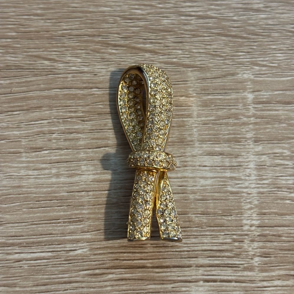 Christian Dior Crystal Bow Brooch